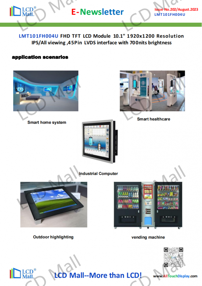 neueste Unternehmensnachrichten über Ausgabe 202 Newsletter_10.1 Zoll LMT101FH004U von LCD Mall  2