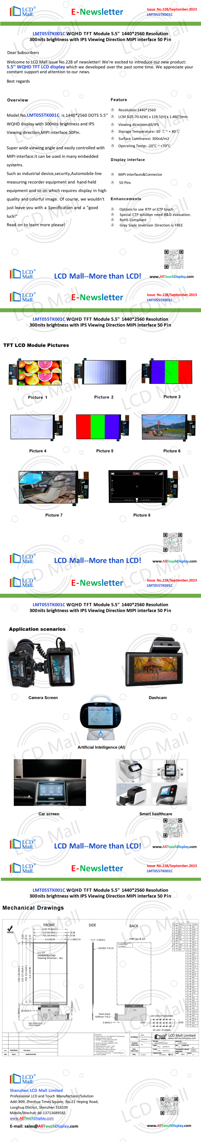 neueste Unternehmensnachrichten über Ausgabe Nr. 228 Newsletter_5.5 Zoll LMT055TK001C von LCD Mall  0